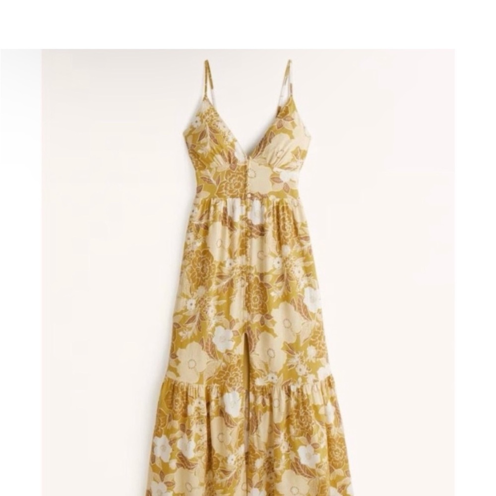 Abercrombie & Fitch Yellow Floral Maxi Dress